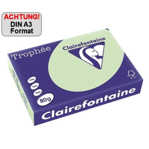 Clairefontaine Kopierpapier 1882C A3 80g hellgrün 500Bl