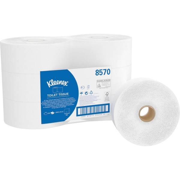 Kleenex Toilettenpapier Jumbo 8570 2-lagig ws 500Bl. 6 St./Pack.