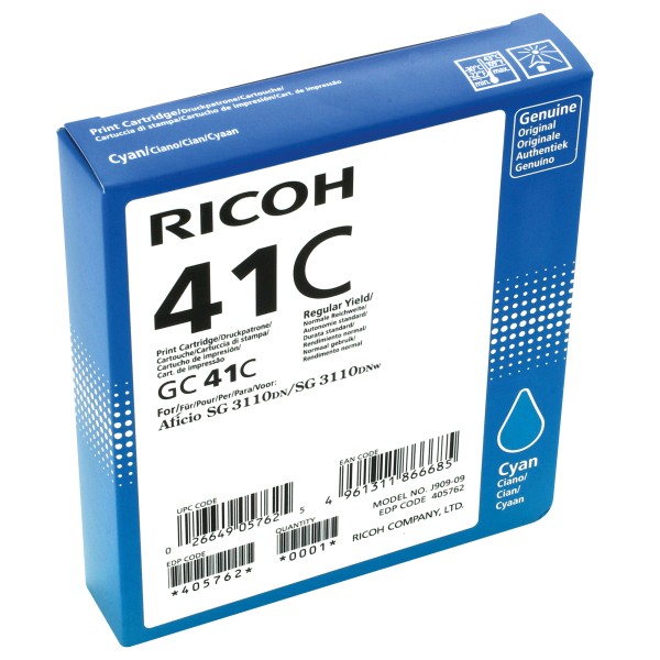 Ricoh Gelpatrone 405762 GC-41C 2.200Seiten cyan