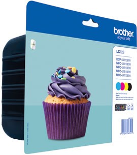 Brother Tintenpatrone LC-123value-pack (schwarz, magenta, cyan, yellow)