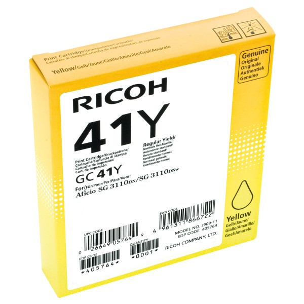 Ricoh Gelpatrone 405764 GC-41Y 2.200Seiten gelb