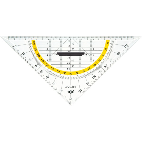 WEDO Geometriedreieck 527 mit Griff 250mm transparent