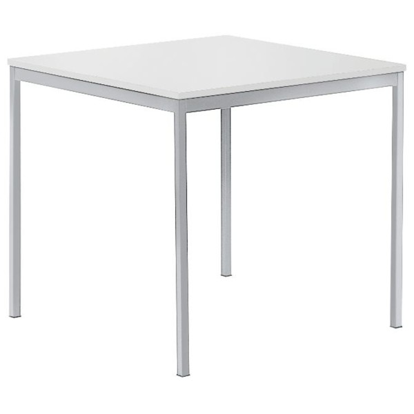 Konferenztisch 800x720x700mm Platte weiß Gestell silber