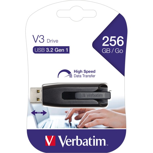 Verbatim USB-Stick V3 49168 256GB USB 3.0 grau