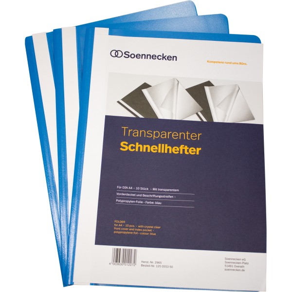 Soennecken Schnellhefter 2965 DIN A4 PP blau 10 St./Pack.