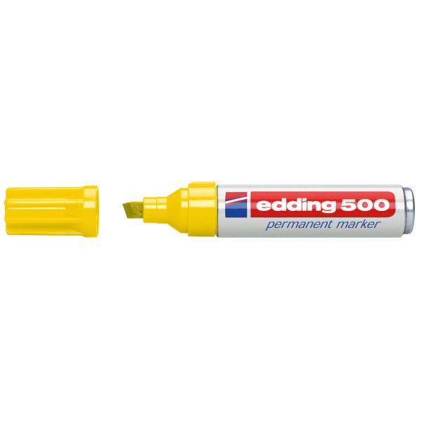 edding Permanentmarker 500 4-500005 2-7mm nachfüllbar Keilspitze gelb