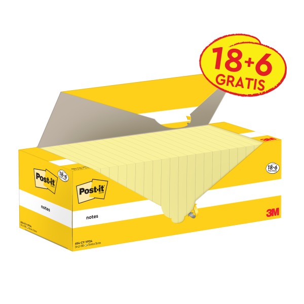 Post-it Haftnotiz 655-CY-VP24 127x76mm 100Bl. ge 24St.