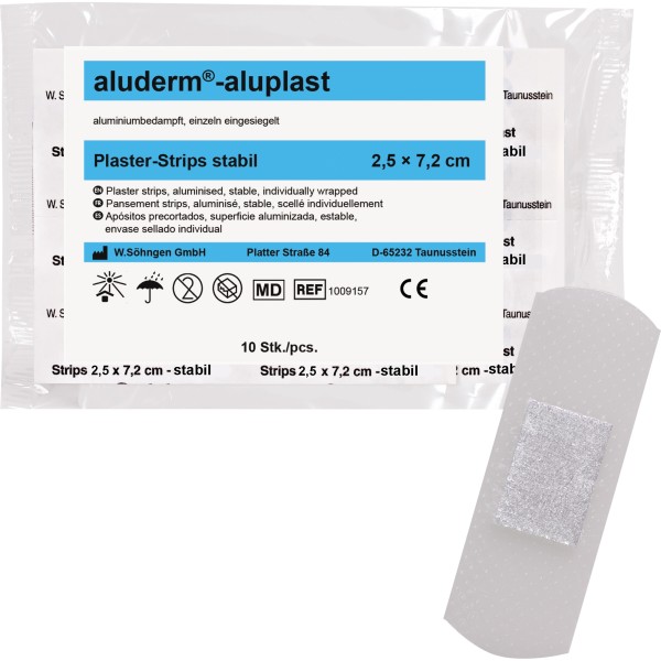 aluderm Pflaster aluplast Strips 1009157 2,5x7,2cm 10 St./Pack.