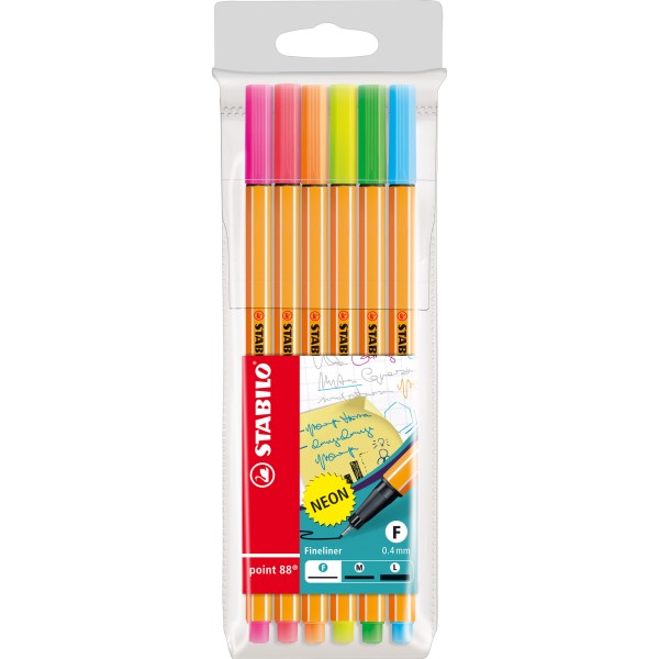 STABILO Fineliner point 88 88/6-1 0,4mm neonfarbig sortiert 6 St.