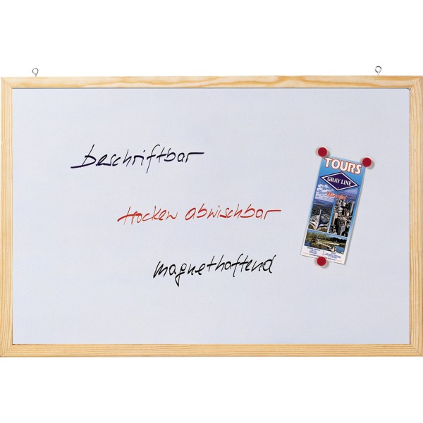 Franken Whiteboard CC-MM8012E magnethaftend Holzrahmen 120x80cm