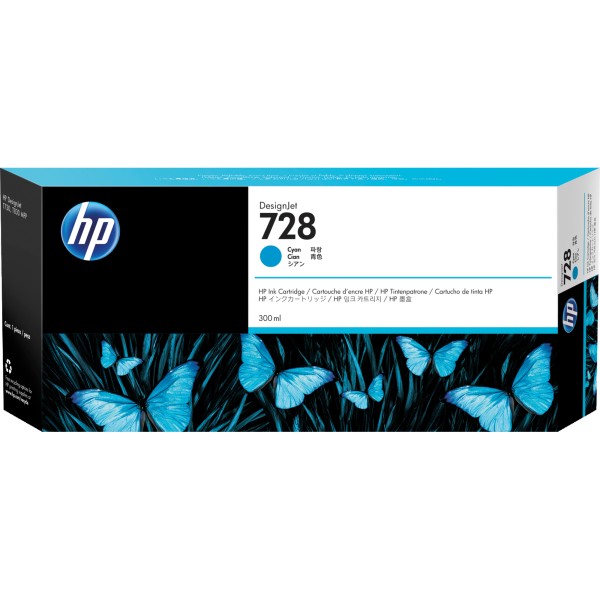 HP Tintenpatrone F9K17A 728 300ml cyan