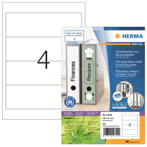 HERMA Etikett 10740 RC 192x61mm ws 320St