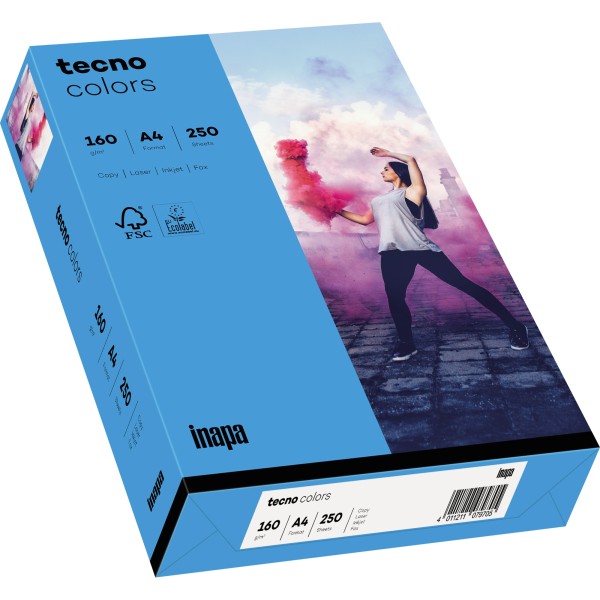 inapa tecno Kopierpapier Colors 2100011401 A4 80g intensivbl 500Bl.