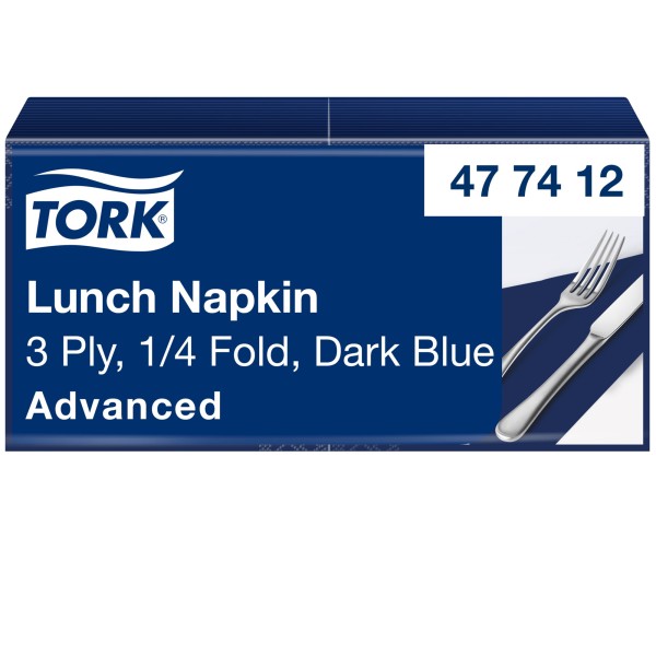 Tork Serviette 477412 33x33cm 3lg. 1/4 Falz dunkelblau 150 St./Pack.