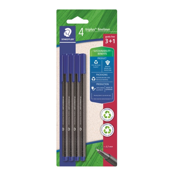 Staedtler Fineliner triplus 334 334 R-3BK4 4St bl