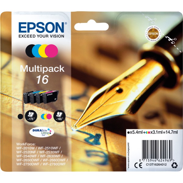 Epson Tintenpatrone C13T16264012 sw/c/m/y 4 St./Pack.