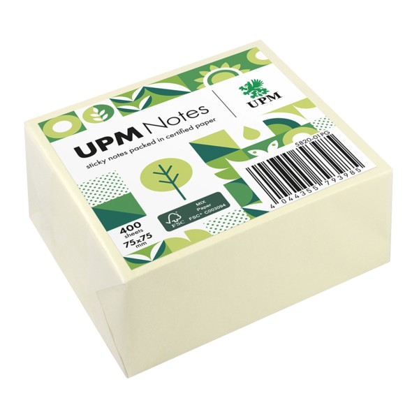 UPM Notes Haftnotiz 5820-01PG 75x75mm 400Bl. ge