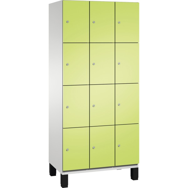 C+P Fächerschrank 4510330S10020 Füße 12Fächer B900mm lgr/cgn