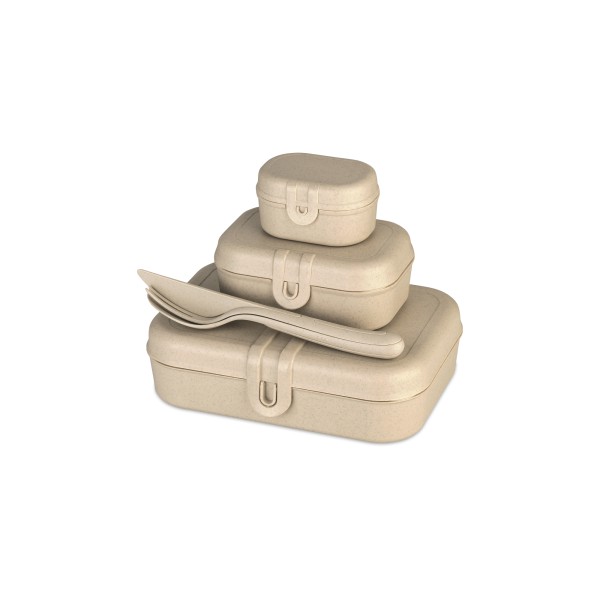 koziol Lunchbox/Besteckset PASCAL READY 7168700 sand