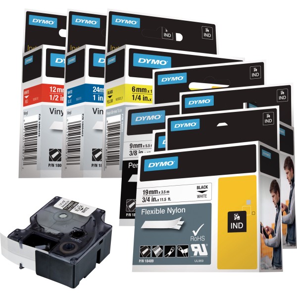 DYMO Schriftbandkassette Rhino ID1 18432 12mmx5,5m sw auf ge