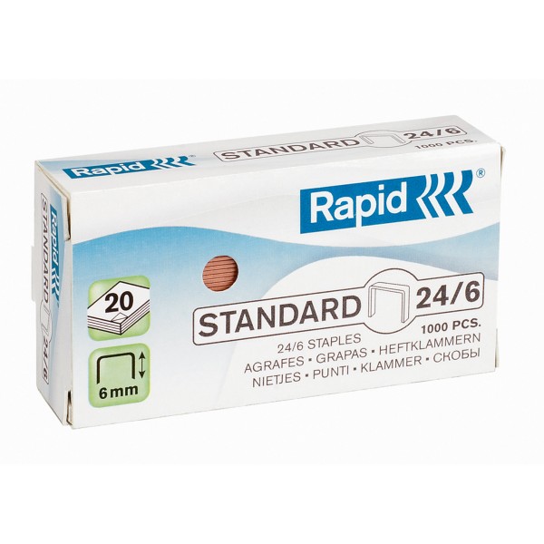 Rapid Heftklammer Standard 2485570 24/6 verkupfert 1.000 St./Pack.