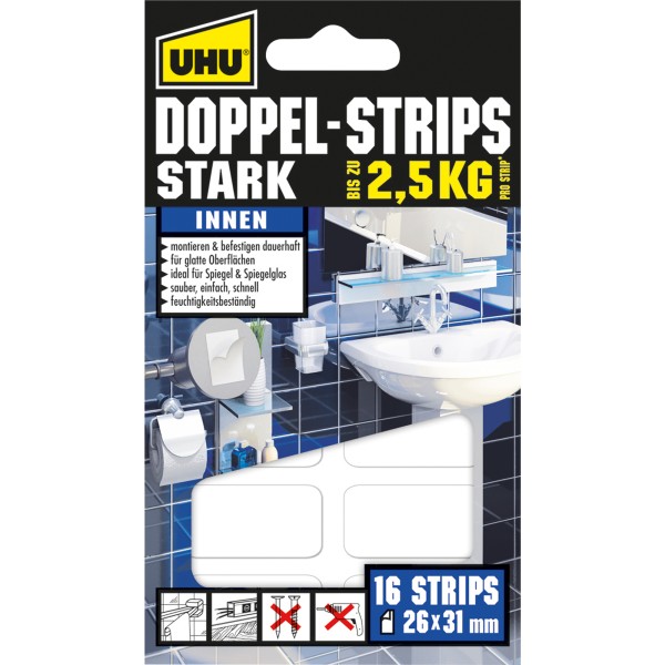 UHU Doppelstrips 45380 stark 16 St./Pack