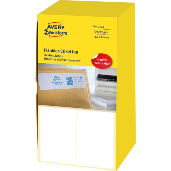 Avery Zweckform Frankieretikett 03433 163x43mm 1.000 St./Pack.