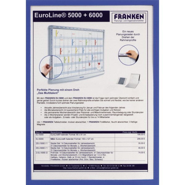 Franken Dokumentenhalter ITSA5S/5 03 A5 0,32mm sk blau 5St.