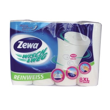 Zewa Küchenrolle Wisch und Weg 42837 2lg. weiß 8 Rl./Pack.