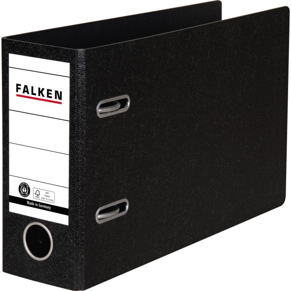 Falken Ordner S80 11285905 DIN A5 quer 80mm Hartpappe schwarz