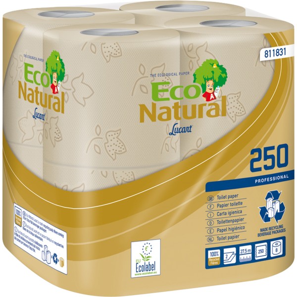 Eco Natural Toilettenpapier 811831 2lagig 250Blatt 64 Rl./Pack.