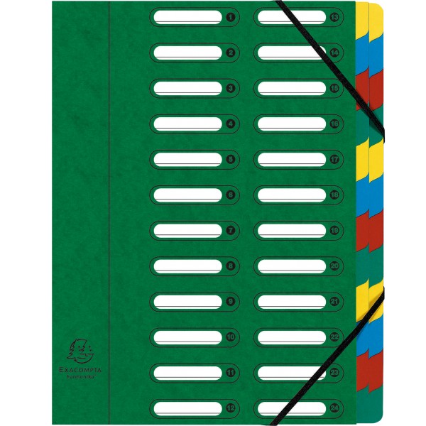 Exacompta Ordnungsmappe Harmonika 55243E DIN A4 24Fächer grün