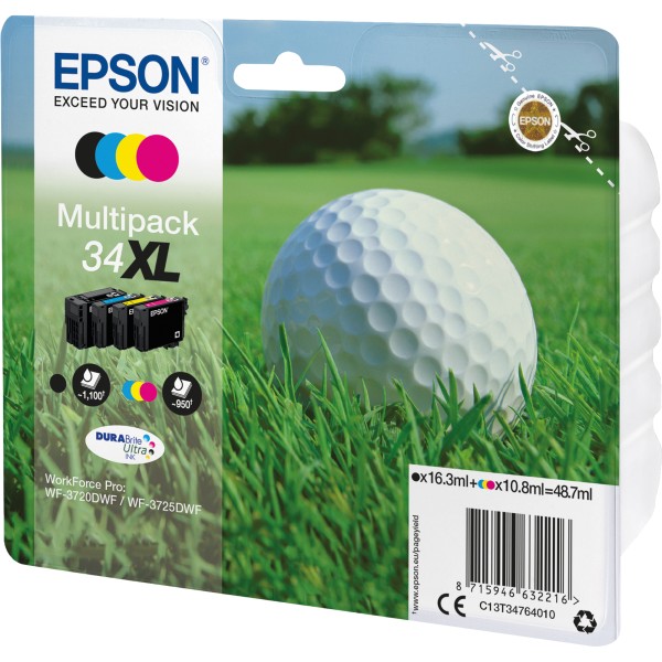 Epson Tintenpatrone 34XL C13T34764010 sw/c/m/y 4 St./Pack.