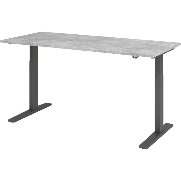 Hammerbacher Schreibt. VXMKA19/M/G el.180x80cm graphit/beton