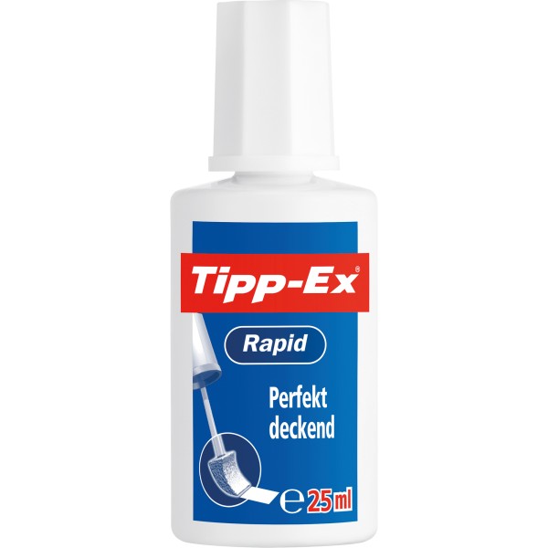 Tipp-Ex Korrekturflüssigkeit Rapid 8119146 schnelltrocknend 25ml weiß