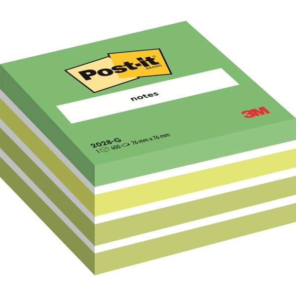 Post-it Haftnotizwürfel 2028G 76x45x76mm 450Blatt pastelgrün