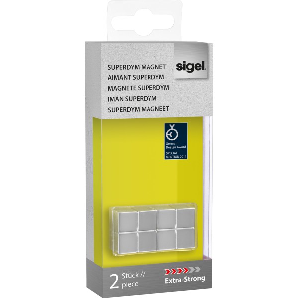 SIGEL Magnet SuperDym C10 GL704 Cube 20x10x20mm silber 2 St./Pack.