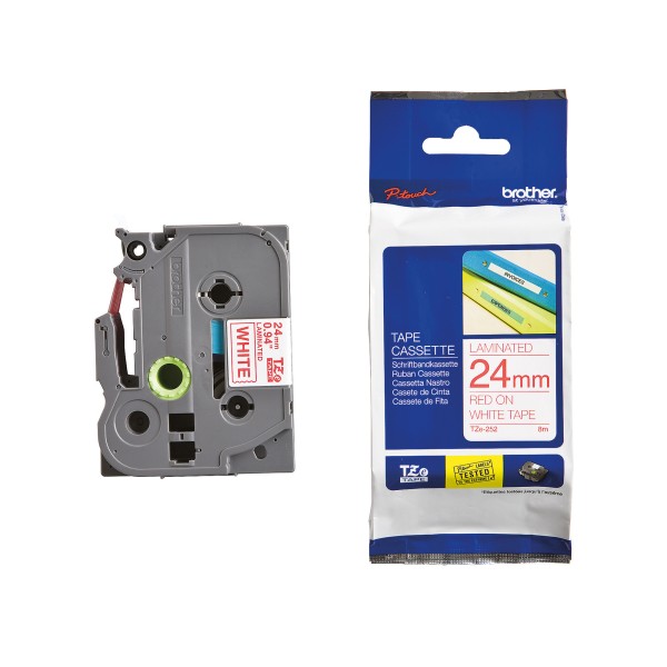 Brother Schriftbandkassette TZE252 24mmx8m laminiert rt auf ws
