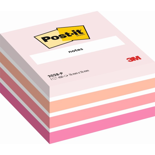 Post-it Haftnotizwürfel 2028P 76x45x76mm 450Blatt pastellpink