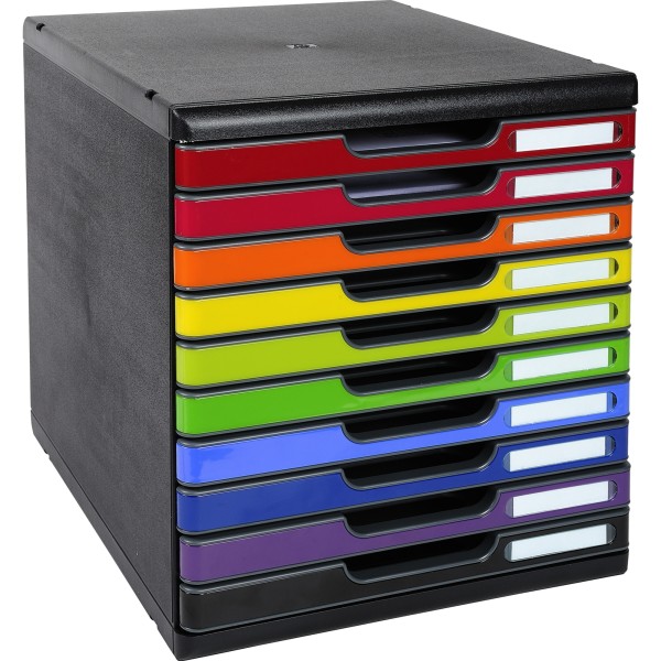 Exacompta Schubladenbox Modulo 302798D A4+ 10Schübe sw/harlekin