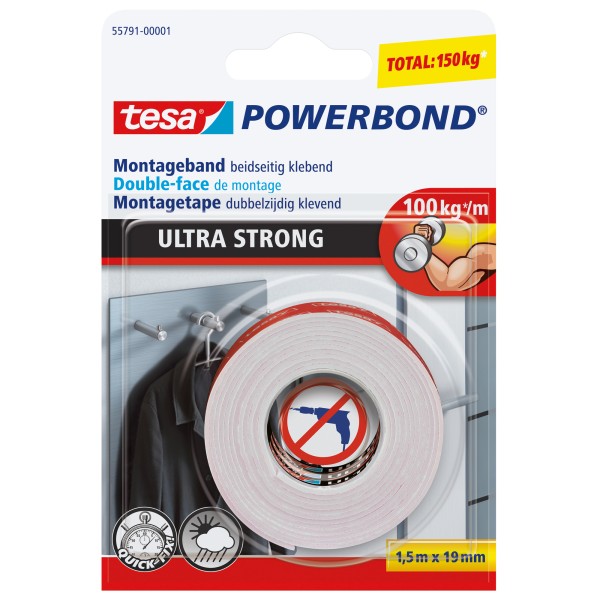 tesa Montageklebeband Powerbond Ultra Strong 55791-00001 19mmx1,5m