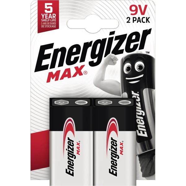 Energizer Batterie Max Alkaline 9V/E-Block/6LR61 2 St./Pack.