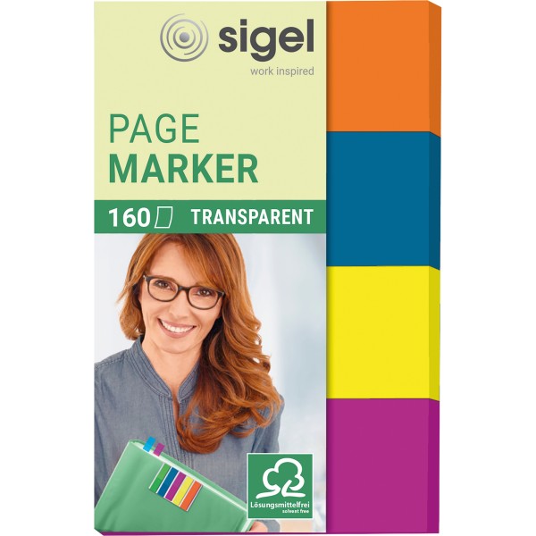 SIGEL Haftmarker HN614 50x80mm farbig sortiert 4 St./Pack.