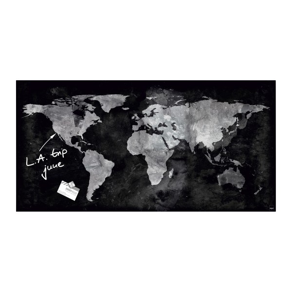 SIGEL Magnetboard Artverum GL270 910x460x15mm Glas World-Map