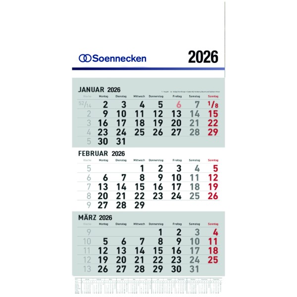 Dreimonatswandkalender 2026 5096-26