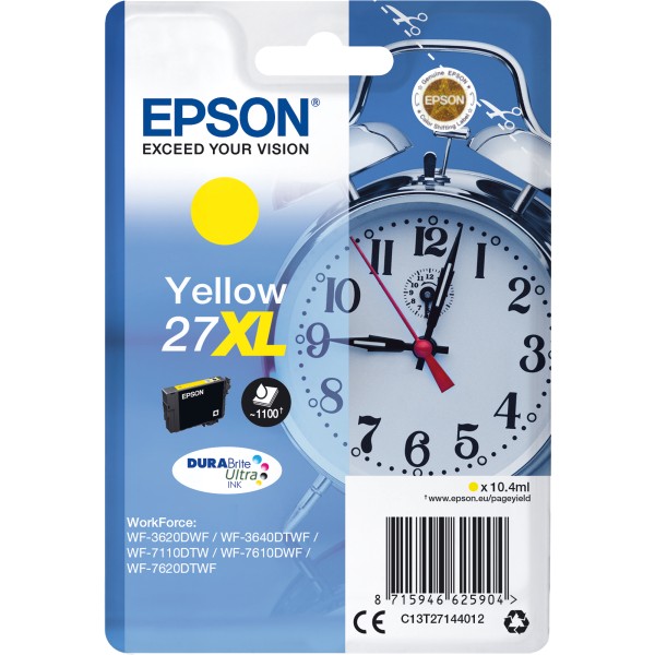 Epson Tintenpatrone C13T27144012 27XL 1.100Seiten 10,4ml gelb