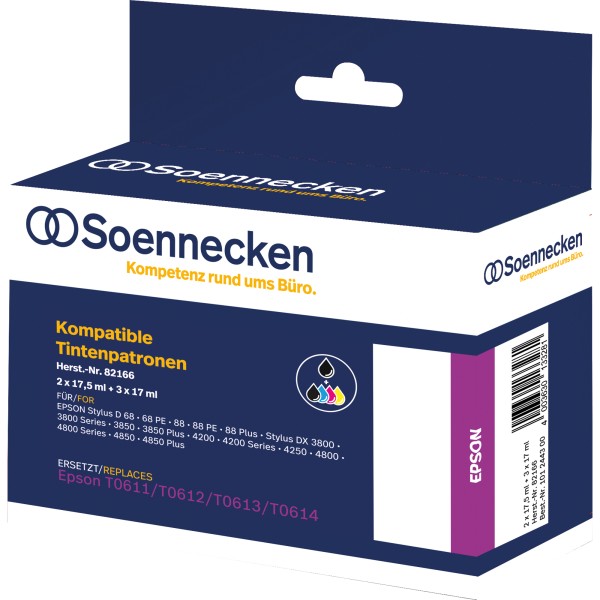 Soennecken Tintenpatrone 82166 wie Epson C13T06154010 5 St./Pack.