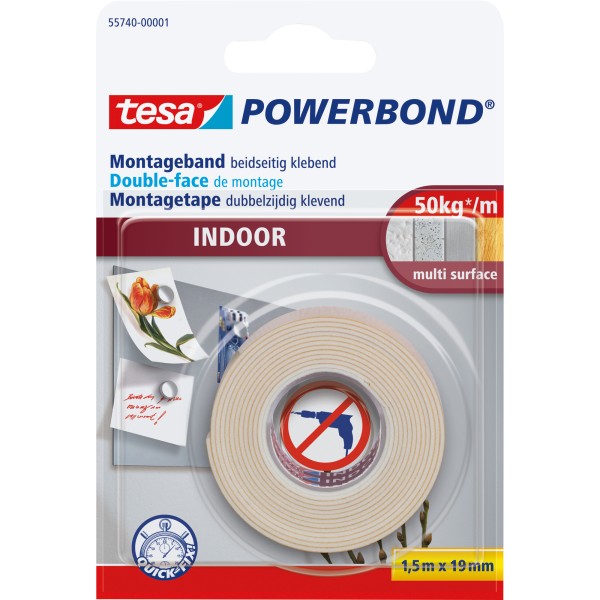 tesa Montageband Indoor 55740-00001 1,5mx19mm extra strong