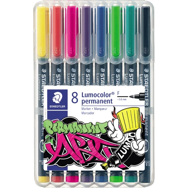 STAEDTLER Folienstift Lumocolor 318 WP8-1 F perm 8 St./Pack.