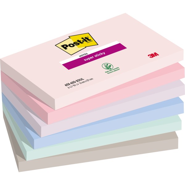 Post-it Haftnotiz 655-6SS-SOUL 127x76mm 90Blatt 6St.